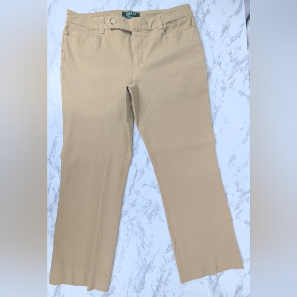 Lauren Ralph Lauren Adelle Size 8 Camel Colored Dress Pants Dry Clean Only